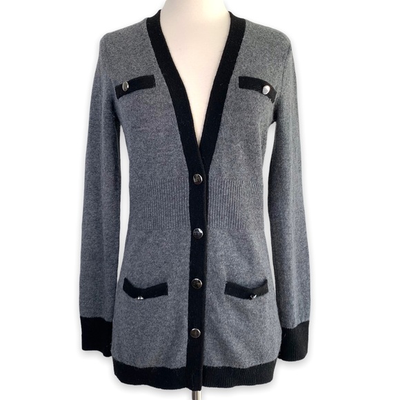 Vince Sweaters - VINCE Cashmere Alpaca Cardigan Gray black academia schoolgirl small